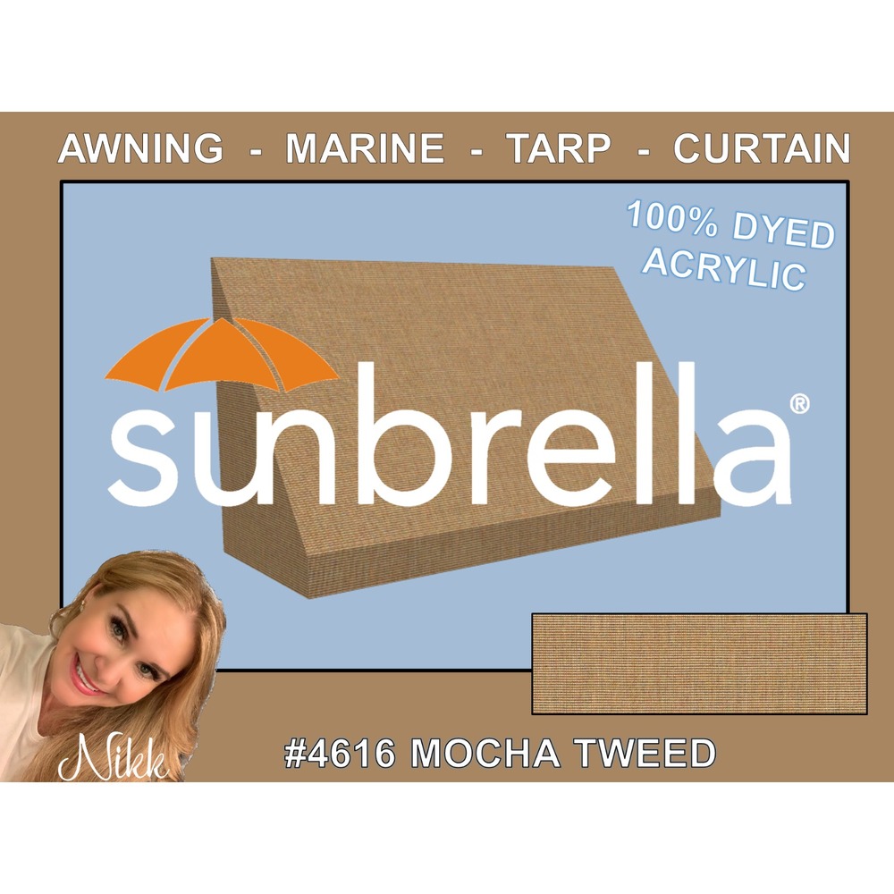Sunbrella® Awning / Canopy / Marine 46" Mocha Tweed Canvas 4616 [3.75 YARD ROLL]